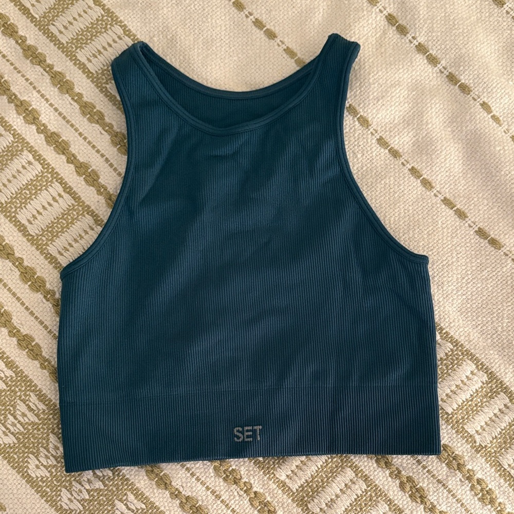 SET Active Black Ribbed Tank